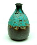 Earthenware   vase with partly green dripping glaze design  execution by  Pieter Groeneveldt  / Voorschoten the Netherlands ca.1950 