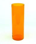 Oranje glazen cylindervaas uitvoering Vistosi / Italië 1965-'70 