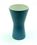 Blue glazed earthenware vase with white interior design  W.H.de Vries  1957 executed by  Fris  Edam / the Netherlands  