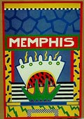 Affiche Memphis ontwerp Nathalie du Pasquier ca.1985 uitvoering Bilbo / s Hertogenbosch 