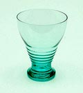 Meerblauw mostglas ontwerp A.D.Copier 1928 uitvoering Glasfabriek Leerdam 