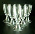 Champagne-glasses of the service  Cyrano  6x design  Gerard Muller  / Amsterdam 1916-'17 executed by  Josephinenhütte Schreiberhau  / Bohemia 