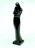  Zwart geglazuurd aardewerk sculptuur Maternité ontwerp René Daemen ca.1935 uitvoering Villeroy Boch / Luxemburg 