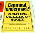  Eénmaal andermaal groot veilingspel gezelschapsspel voor 3 tot 6 personen met houten veilinghamer uitgave Egel-spelen / Amsterdam 1959 