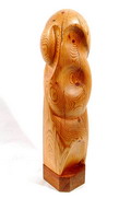 Grenehouten abstracte sculptuur ontwerp uitvoering Lo Molenaar 1906-1980 ca.1970 in eigen studio 