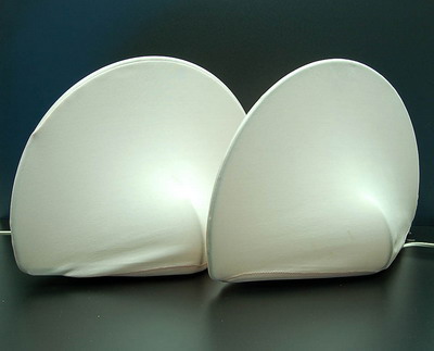 Set tafellampen Kaori 2 met jersey bekleding ontwerp Kazuhide Takahama ca.1975 uitvoering Sirrah / Italie 