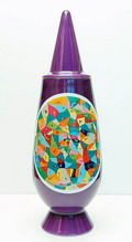  Alessandro Mendini dekselvaas 100 Make-up no.64 met decoratie van Luigi Ontani 1992 uit de gelimiteerde serie van 100 vazen per decor voor Alessi / made in Germany 