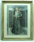 Aquarel van jongedame uitgevoerd door Louis Schutte 1935 Louis Hermanus Hendrikus o.a les gehad van S.Jesserun de Mesquita Klaas van Leeuwen H.M.Luns en Van de Pavert Sinds 1932 lid van Arti et Amicitiae te Amsterdam 