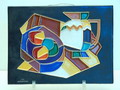 Steengoed tegel met polychrome decoratie uitvoering Westraven Utrecht ca.1955 