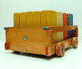 Blokkenwagen met 20 gekleurde orginele blokken uitvoering ADO Arbeid Door Onvolwaardigen ca.1950 
