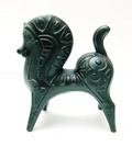 Aardewerk beeldje van een paard ontwerp uitvoering Roberto Rigon Italie ca.1985 website 