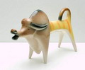 Aardewerk beeldje van een buffel ontwerp uitvoering Roberto Rigon Italie ca.1985 website 