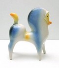 Aardewerk beeldje van een paard ontwerp uitvoering Roberto Rigon Italie ca.1985 website 