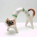 Aardewerk beeldje van een kat ontwerp uitvoering Roberto Rigon Italie ca.1985 website 