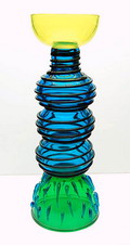 Vaas Alioth ontwerp Ettore Sottsass 1983 voor Memphis uitvoering Compagnia Vetraria Muranese / Italie 