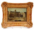  Olieverfschilderij Gezicht op de Dam / Amsterdam geschilderd op board of karton onduidelijk gesigneerd Vogel Nederland ca.1930 