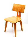  Houten stoel Berkenserie SB 02 ontwerp Cees Braakman 1955 uitvoering UMS-Pastoe Utrecht 