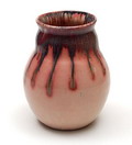  Aardewerk vaas met stroomglazuur ontwerp Koen Mertens uitvoering Kunstpotterij Mertens ca.1950 Noordwijk 