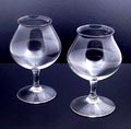  Zgn French Brandy glazen 2x van servies Normaal-I ontwerp C.de Lorm 1923 uitvoering Leerdam 