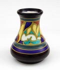  Aardewerk vaasje met polychrome florale decoratie ontwerp P.van Stam uitvoering Eskaf / Huizen 1927-'34 