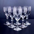  Portglazen 6x van servies J ontwerp K.P.C.de Bazel 1917-'18 uitvoering Leerdam 