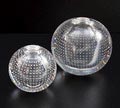  Twee Serica vaasjes zg spijkerbollen ontwerp A.D.Copier 1936 uitvoering Leerdam Resp hoogtes 6,6 9,5 cm 