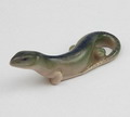  Polychroom gedecoreerd porseleinen sculptuurtje van salamander ontwerper onbekend uitvoering Royal Copenhagen / Denemarken 