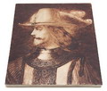  Tegel met voorstelling naar Rembrandt geschilderd door J.B.J.van der Horst uitvoering Porceleyne Fles 1904 