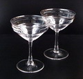  Twee champagne coupes van servies Smeerwortel ontwerp A.D.Copier 1923 uitvoering Leerdam 