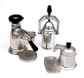  Drie vroege aluminium Espresso machines Italië ca.1950 1x Mignon 1x Vesuviana 1x ongemerkt 