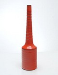  Rood geglazuurde aardewerk vaas ontwerp uitvoering Jaap Ravelli ca.1970 