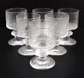  Wijnglazen Sennaattori 6x ontwerp Timo Sarpaneva 1968 uitvoering Iittala 1968-'81 Finland 