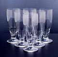  Champagne bekers 6x kleinste bekers van servies J ontwerp K.P.C.de Bazel 1917-'18 uitvoering Leerdam 