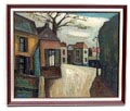  Olieverf schilderij op board Oud Rijswijk geschilderd door C.F.C.H.(Aart Rietbroek 1956 