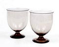 Whisky bekers van servies Ovata rouwpaars:2x ontwerp H.P.Berlage 1928 uitvoering Glasfabriek Leerdam 