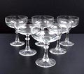 Champagne coupes 6x van servies J ontwerp K.P.C.de Bazel 1917-'18 uitvoering Glasfabriek Leerdam 