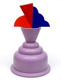 Aardewerk vaas/object Tanganyka geen re-make ontwerp Marco Zanini 1982 voor Memphis uitvoering Bitossi Flavia Montelupo / Italië 
