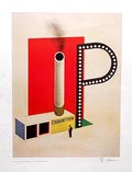 Reproductie Verkaufs- und werbekiost Zigarettenmarke P ontwerp Herbert Bayer 1924 Bauhaus Archiv / Duitsland uitgave Achenbach Art Edition jaar van uitvoering onbekend 