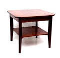 Teakhouten salontafel L.O.V Labor Omnia Vincit Werk overwint alles Oosterbeeksche idealistische meubelfabriek opgericht en geleid door Gerrit Pelt van 1910 tot 1935 te Oosterbeek 