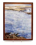 Polychroom geglazuurd tegeltableau 12 tegels van 10x10 cm met voorstelling van zeilbootjes ontwerp J.W.Schipper uitvoering Ceramisch Atelier St.Jan / Gouda 1977 