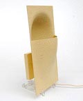 Rechthoekig metalen wandlamp Balance met gewelfde voorzijde Model C-1551 ontwerp Bertrand Balas Frankrijk ca.1975 uitvoering Raak / Holland 