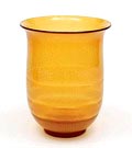 Amber glazen Serica vaas No.19 met tincraquelé ontwerp A.D.Copier 1930-'31 uitvoering Glasfabriek Leerdam 