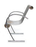 Metalen buisstoel met rasterzitting Sing Sing Sing ontwerp Shiro Kuramata 1985 prototype uitgevoerd door Pastoe / Nederland De definitieve productie is uiteindelijk gegund aan XO Parijs / Frankrijk 