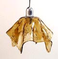 Bruin glazen fazzoletto hanglamp ontwerp Ermano Nason ca.1970 uitvoering A.V.Mazzega / Italië 