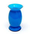 Blauw glazen vaasje Sidone met witglazen tussenlaag ontwerp Alessandro Mendini 1993 uitvoering Venini / Italië 2004 