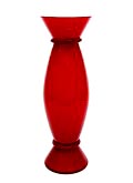  Rood glazen vaas met helder glazen overlay Acco ontwerp Alessandro Mendini 1993 uitvoering Venini / Italië 2004 