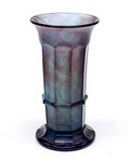 Blauwe Cloudglass vaas uitvoering The Davidson Glass Company ca.1935 Gateshead / Engeland 