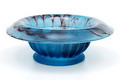 Blauwe Cloudglass drijfschaal uitvoering The Davidson Glass Company ca.1935 Gateshead / Engeland 