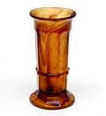 Amber Cloudglass vaas uitvoering The Davidson Glass Company ca.1935 Gateshead / Engeland 