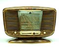 Metalen radio Excelsior 52 met hagedissenpatroon 220 V Broadcast Long Wave en meer dan twee Short Wave bands uitvoering SNR S.N.R Paris / Frankrijk 1952 